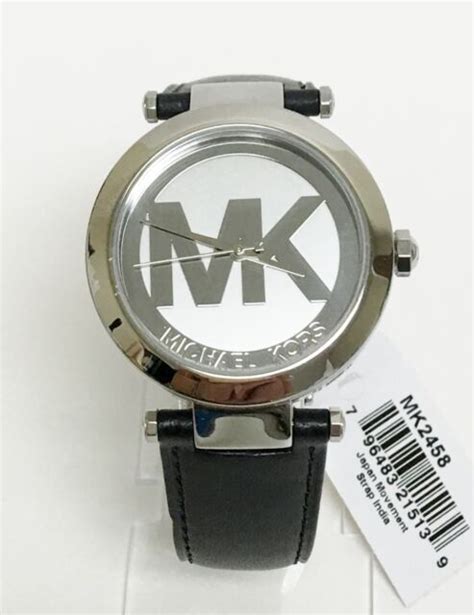 michael kors mk2458|Michael Kors Womens Mini Silver Tone Logo Dial Leather Strap .